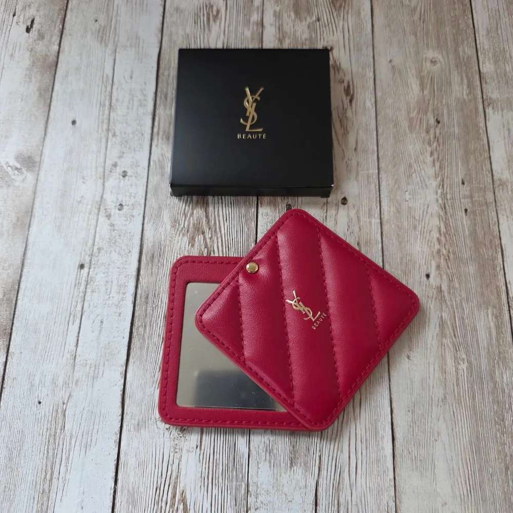 Yves Saint Laurent Red Quilted Compact Mirror